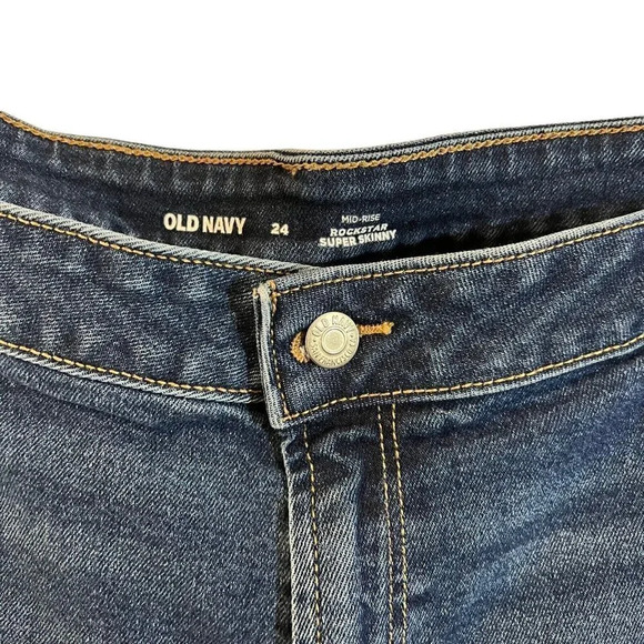 Old Navy Rockstar Jeans Mid Rise Super Skinny Plus Size 24 Stretch Cotton Denim - Picture 6 of 6